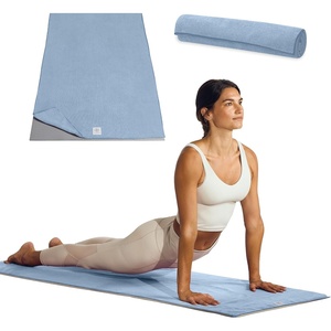image:imageGaiam Yoga Mat Towel NonSlip Microfiber Black  MatSized Fit  QuickDry Microfiber  NonSlip Silicone Bottom  Machine Washable  Hot Yoga amp Pilates  68x24Skyway