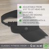 image:imageGaiam Classic Fitness Sun Visor MoistureWicking Women Black  OpenTop Design  QuickDry Sweatband  Adjustable Closure  Golf Tennis amp Running  MoistureWicking  Women