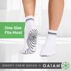 image:imageGaiam Grippy Crew Socks with Silicone Grip NonSlip Socks for Pilates Yoga Barre amp Dance  Cotton Blend  2Pack or 3Pack2 Pack  GreyBlack