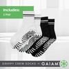 image:imageGaiam Grippy Crew Socks with Silicone Grip NonSlip Socks for Pilates Yoga Barre amp Dance  Cotton Blend  2Pack or 3PackGrey