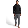 image:imageGaiam Mens Cozy amp Cool Long Sleeve Crewneck Top Standard Fit Stretch Midweight Micro Waffle Jacquard MaterialBlack
