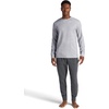 image:imageGaiam Mens Cozy amp Cool Long Sleeve Crewneck Top Standard Fit Stretch Midweight Micro Waffle Jacquard MaterialSleet Heather