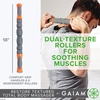 image:imageGaiam Restore Massage Stick Roller  18 Inch  Comfort Grip Handles with 6 Independent Textured Total Body Massager Spinners