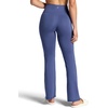 image:imageGaiam Womens Crossover Waistband Flared Bottom Yoga Pant Slim Fit 31 Inseam MoistureWickingBlue Indigo