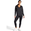 image:imageGaiam Womens Marled Hooded Jacket Slim Fit Stretch Midweight Heathered MaterialBlack Heather Tap Shoe