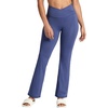 image:imageGaiam Womens Crossover Waistband Flared Bottom Yoga Pant Slim Fit 31 Inseam MoistureWickingBlue Indigo
