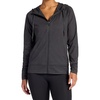 image:imageGaiam Womens Marled Hooded Jacket Slim Fit Stretch Midweight Heathered MaterialBlack Heather Tap Shoe