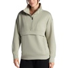 image:imageGaiam Womens Popover Quarterzip Relaxed Cropped Fit Stretch Midweight MaterialSeagrass