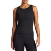 image:imageGaiam Womens Ribbed Crewneck Tank Top Cropped Fit Stretch Midweight Material MoistureWickingBlack Tap Shoe