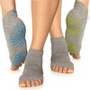 image:imageGaiam Yoga Socks  Toeless Grippy Non Slip Sticky Grip Accessories for Women amp MenYellowBlue 2pack