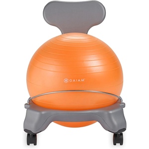 image:imageGaiam Kids Balance Ball Chair  Classic Childrens Stability Ball Chair Alternative School Classroom Flexible Desk Seating for Active Students with Satisfaction Guarantee GreyOrange  35cm