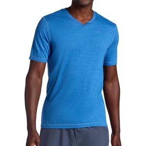 image:imageGaiam Mens Everyday Basic VNeck Top Standard Fit Stretch Midweight MaterialFederal Blue Heather