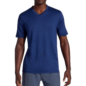 image:imageGaiam Mens Everyday Basic VNeck Top Standard Fit Stretch Midweight MaterialMedieval Blue Heather