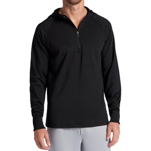 image:imageGaiam Mens Serenity Flow Long Sleeve Cowl Neck Quarterzip Hoodie Standard Fit Stretch Midweight MaterialBlack