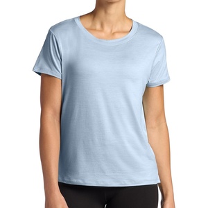 image:imageGaiam Womens Align Marled TShirt Relaxed Fit Stretch Midweight Heathered Material HighLow HemBlue Fog Heather