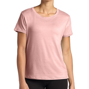 image:imageGaiam Womens Align Marled TShirt Relaxed Fit Stretch Midweight Heathered Material HighLow HemCandlelight Peach Heather