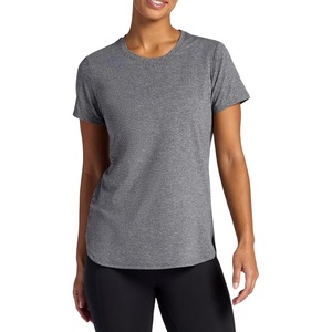 image:imageGaiam Womens Everyday Performance Crewneck TShirt Slim Fit Stretch Lightweight Material MoistureWickingBlack Heather Tap Shoe