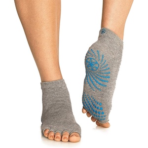 image:imageGaiam Yoga Socks  Toeless Grippy Non Slip Sticky Grip Accessories for Women amp MenHeather Grey