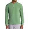 image:imageGaiam Mens Cozy amp Cool Henley Shirt Standard Fit Stretch Midweight Micro Waffle Jacquard MaterialLoden Frost