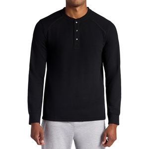 image:imageGaiam Mens Cozy amp Cool Henley Shirt Standard Fit Stretch Midweight Micro Waffle Jacquard MaterialBlack