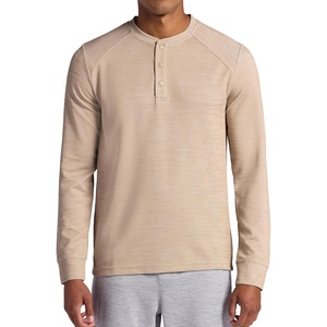 image:imageGaiam Mens Cozy amp Cool Henley Shirt Standard Fit Stretch Midweight Micro Waffle Jacquard MaterialHumus Heather