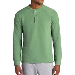 image:imageGaiam Mens Cozy amp Cool Henley Shirt Standard Fit Stretch Midweight Micro Waffle Jacquard MaterialLoden Frost