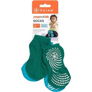 image:imageGaiam Kids Yoga Socks Pack of 2GreenBlue