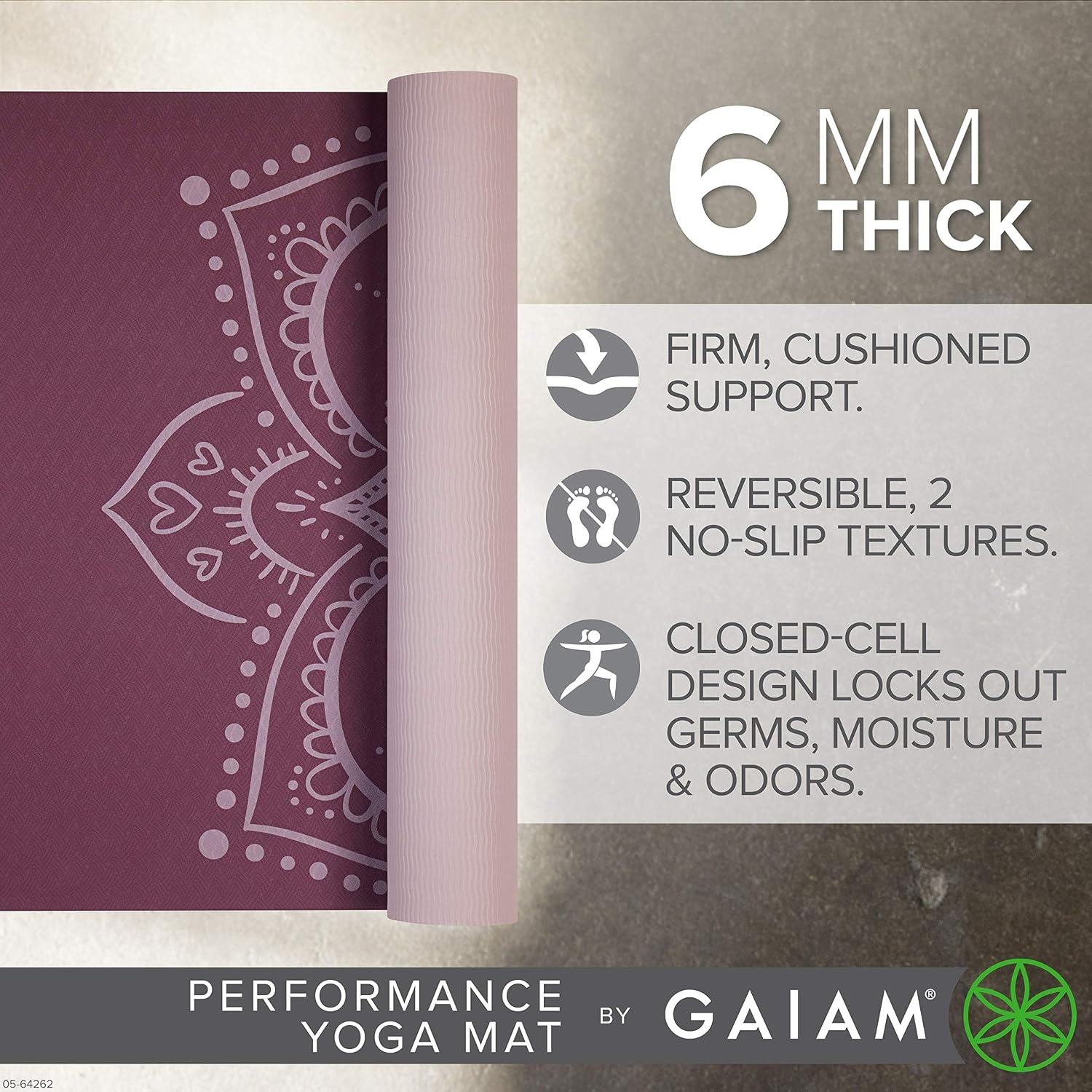 image:imageGaiam Yoga Mat Performance TPE Exercise amp Fitness Mat for All Types of Yoga Pilates amp Floor ExercisesBlush