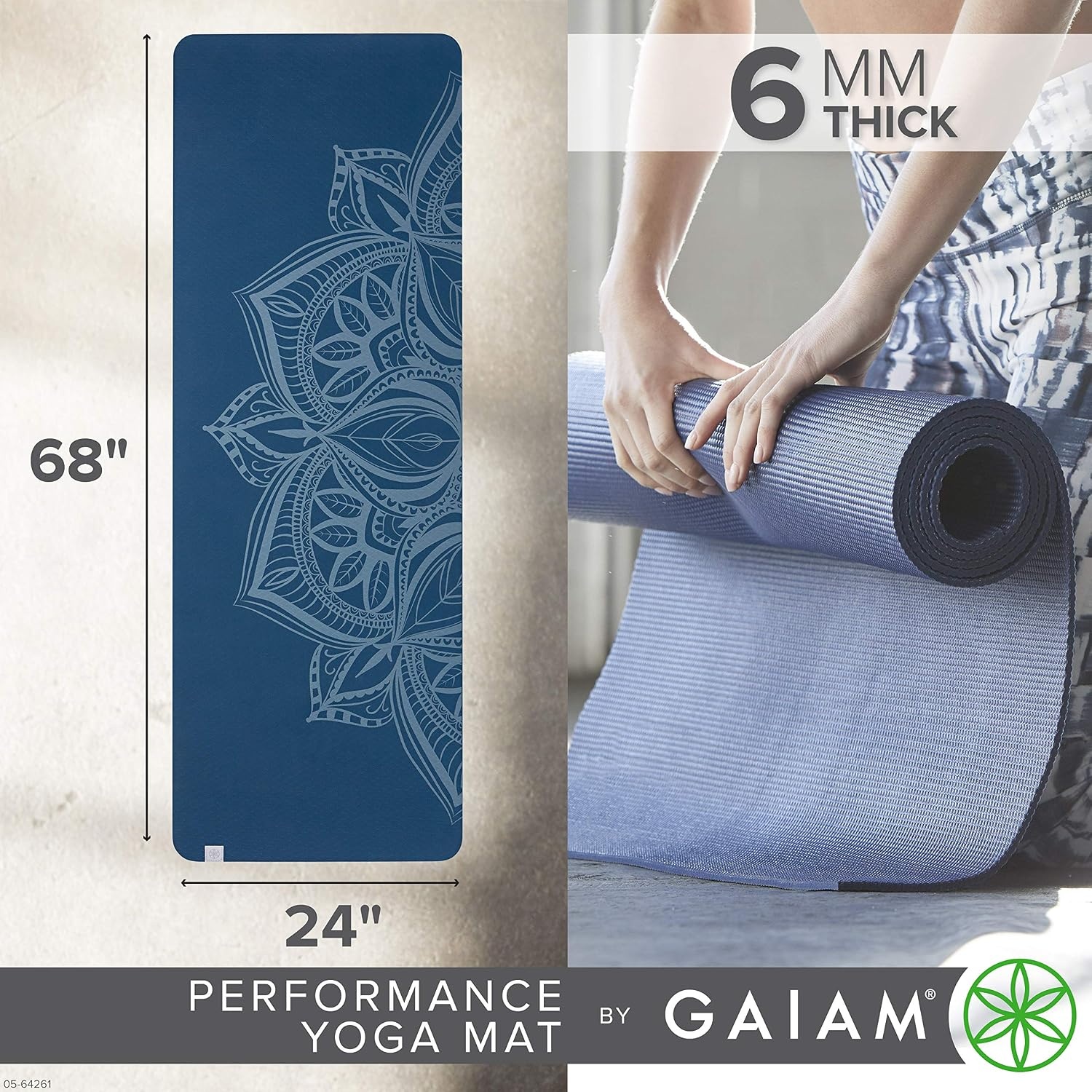 image:imageGaiam Yoga Mat Performance TPE Exercise amp Fitness Mat for All Types of Yoga Pilates amp Floor ExercisesIndigo