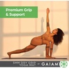 image:imageGaiam Dry Grip Yoga Mat Lightweight Non Slip Exercise Mat  Fitness mat with moisturewicking topcoat drygrip traction rubber cushioning for hot yoga Pilates and daily workoutsBlack