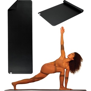 image:imageGaiam Dry Grip Yoga Mat Lightweight Non Slip Exercise Mat  Fitness mat with moisturewicking topcoat drygrip traction rubber cushioning for hot yoga Pilates and daily workoutsBlack