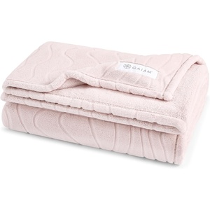 image:imageGaiam Super Soft amp Plush Velvetloft Warp Knit Throw Warm amp Cozy 50 x 60 Size Throw Blanket with Carved Texture Mauve MornBlush