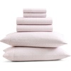 image:imageGaiam King Sheet Set Whispering Blue  6PC Solid Microfiber Cooling Sheets Wrinkle Resistant Quick Dry Lightweight Soft Brushed FinishIkat Fan Blush