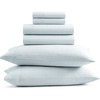 image:imageGaiam King Sheet Set Whispering Blue  6PC Solid Microfiber Cooling Sheets Wrinkle Resistant Quick Dry Lightweight Soft Brushed FinishIkat Fan Light Ocean
