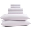 image:imageGaiam King Sheet Set Whispering Blue  6PC Solid Microfiber Cooling Sheets Wrinkle Resistant Quick Dry Lightweight Soft Brushed FinishOrchid Tint