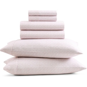 image:imageGaiam King Sheet Set Whispering Blue  6PC Solid Microfiber Cooling Sheets Wrinkle Resistant Quick Dry Lightweight Soft Brushed FinishIkat Fan Blush