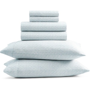 image:imageGaiam King Sheet Set Whispering Blue  6PC Solid Microfiber Cooling Sheets Wrinkle Resistant Quick Dry Lightweight Soft Brushed FinishIkat Fan Light Ocean